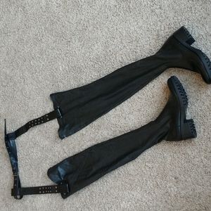 Azalea Wang Thigh High Belted Boots, size 9